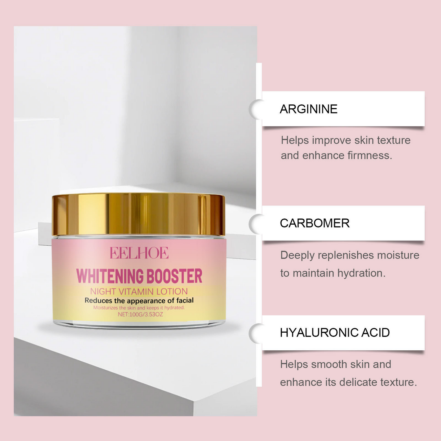 Night Whitening Vitamin Lotion – Niacinamide Body Moisturizer for Brightening & Even Skin Tone Care