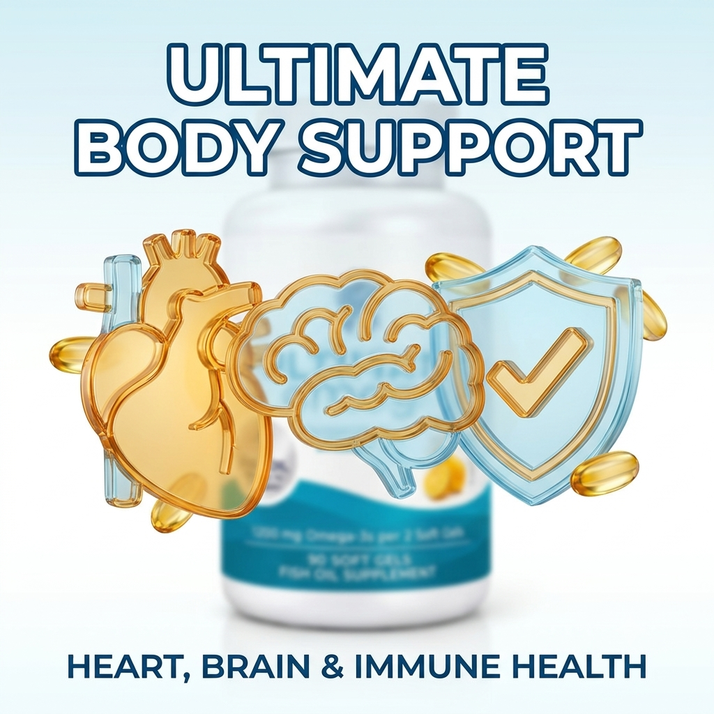 Ultimate Omega Fish Oil – 1280mg High-Potency Omega-3 Softgels (60 Count)