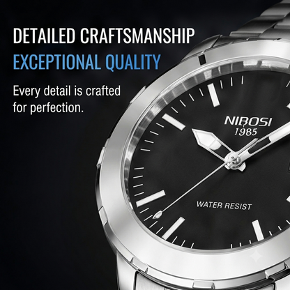 NIBOSI 2589 Men's Quartz Watch – Luxury Business Chronograph with Luminous Display & Calendar
