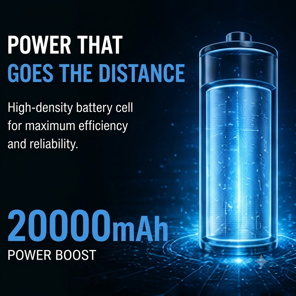 20000mAh PD 22.5W Fast Charging Power Bank – Dual USB Portable Charger with LED Light