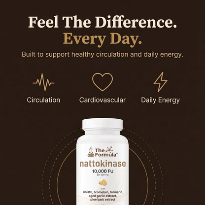 Nattokinase 10,000 FU Supplement – Vegetarian Capsules with CoQ10 & Turmeric for Daily Wellness